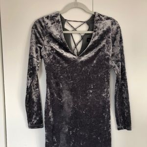 Topshop silver velvet dress